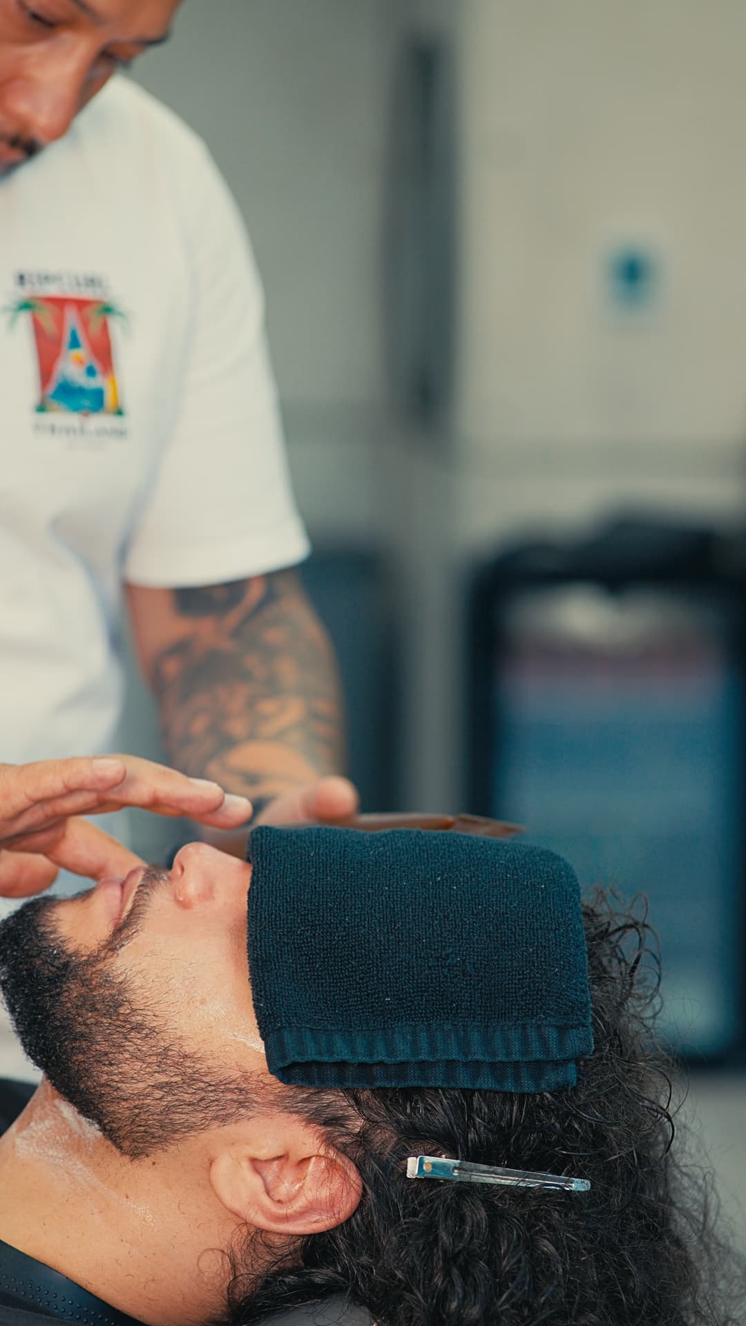 Hot towel beard grooming at Success Barbershop